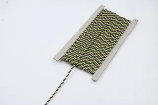 Army Green and Light Yellow 2-Ply Twisted Macrame Cord sample, design MT-996C48F5, view 3