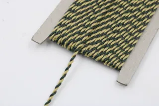 Army Green and Light Yellow 2-Ply Twisted Macrame Cord sample, design MT-996C48F5, view 4