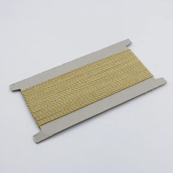 Pale Straw Beige and Gold Metallic 2-Ply Twisted Macrame Cord