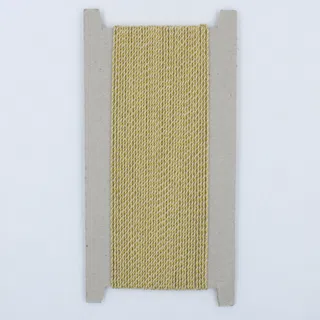 Pale Straw Beige and Gold Metallic 2-Ply Twisted Macrame Cord sample, design MT-D16E2F6A, view 2