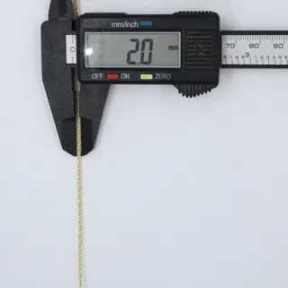 Pale Straw Beige and Gold Metallic 2-Ply Twisted Macrame Cord sample, design MT-D16E2F6A, view 5