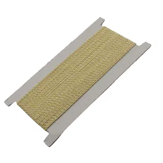 Pale Straw Beige and Gold Metallic 2-Ply Twisted Macrame Cord sample, design MT-D16E2F6A, view 7
