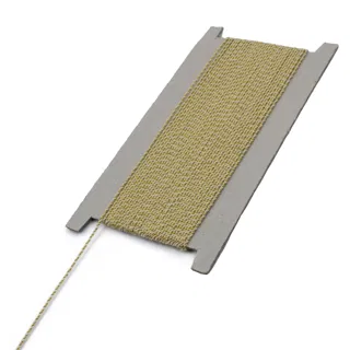 Pale Straw Beige and Gold Metallic 2-Ply Twisted Macrame Cord sample, design MT-D16E2F6A, view 8