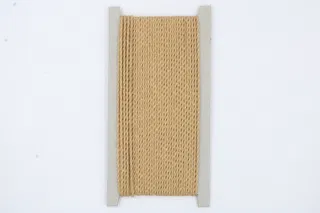 Warm Tan Beige and Gold Metallic 2-Ply Twisted Macrame Cord sample, design MT-7A5DA454, view 2