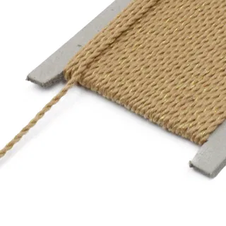 Warm Tan Beige and Gold Metallic 2-Ply Twisted Macrame Cord sample, design MT-7A5DA454, view 8