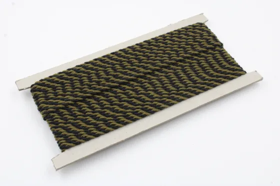 Black and Olive Green 2-Ply Twisted Macrame Cord