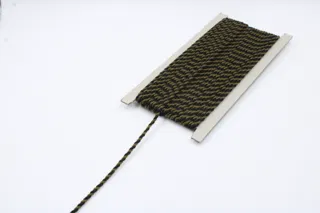 Black and Olive Green 2-Ply Twisted Macrame Cord sample, design MT-D1D81C7C, view 3