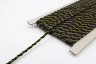 Black and Olive Green 2-Ply Twisted Macrame Cord sample, design MT-D1D81C7C, view 4