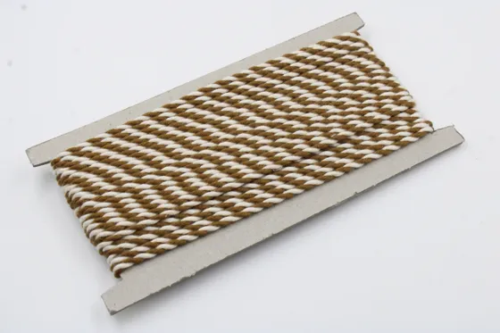 Camel Brown and White 2-Ply Twisted Macrame Cord