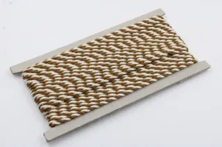 Camel Brown and White 2-Ply Twisted Macrame Cord sample, design MT-C282AE59, view 2