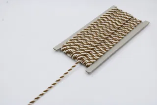 Camel Brown and White 2-Ply Twisted Macrame Cord sample, design MT-C282AE59, view 4