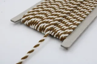 Camel Brown and White 2-Ply Twisted Macrame Cord sample, design MT-C282AE59, view 5