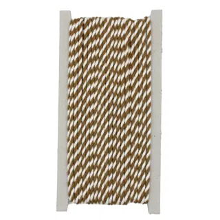 Camel Brown and White 2-Ply Twisted Macrame Cord sample, design MT-C282AE59, view 9