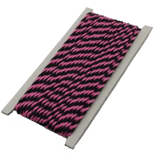 Bubble Gum Pink and Black 2-Ply Twisted Macrame Cord sample, design MT-0E237FF5, view 7