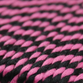 Bubble Gum Pink and Black 2-Ply Twisted Macrame Cord sample, design MT-0E237FF5, view 9