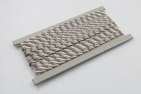 Grey-Taupe and White 2-Ply Twisted Macrame Cord