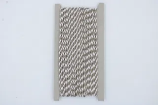Grey-Taupe and White 2-Ply Twisted Macrame Cord sample, design MT-FE49515A, view 2