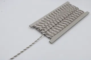 Grey-Taupe and White 2-Ply Twisted Macrame Cord sample, design MT-FE49515A, view 3