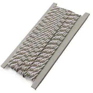Grey-Taupe and White 2-Ply Twisted Macrame Cord sample, design MT-FE49515A, view 7