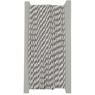 Grey-Taupe and White 2-Ply Twisted Macrame Cord sample, design MT-FE49515A, view 8