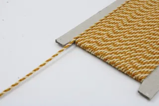 Cream and Mustard Yellow 2-Ply Twisted Macrame Cord sample, design MT-45CAD8EE, view 4