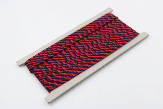 Navy Blue and Red 2-Ply Twisted Macrame Cord
