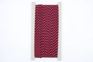 Navy Blue and Red 2-Ply Twisted Macrame Cord sample, design MT-F77D0A3A, view 2