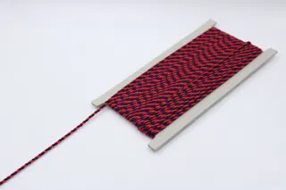 Navy Blue and Red 2-Ply Twisted Macrame Cord sample, design MT-F77D0A3A, view 3