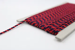 Navy Blue and Red 2-Ply Twisted Macrame Cord sample, design MT-F77D0A3A, view 4