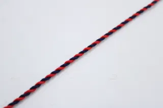 Navy Blue and Red 2-Ply Twisted Macrame Cord sample, design MT-F77D0A3A, view 5