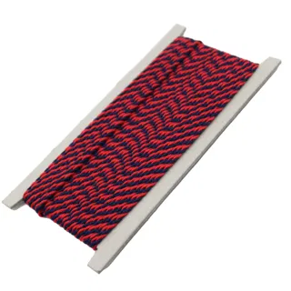 Navy Blue and Red 2-Ply Twisted Macrame Cord sample, design MT-F77D0A3A, view 7