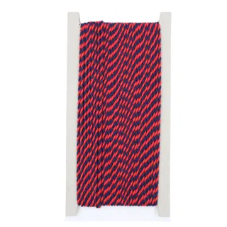Navy Blue and Red 2-Ply Twisted Macrame Cord sample, design MT-F77D0A3A, view 8