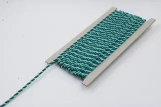 Light Aqua and Dark Teal Green 2-Ply Twisted Macrame Cord sample, design MT-05D5A506, view 3