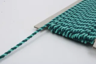 Light Aqua and Dark Teal Green 2-Ply Twisted Macrame Cord sample, design MT-05D5A506, view 4