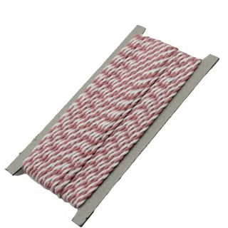 Dusty Pink and White 2-Ply Twisted Macrame Cord sample, design MT-DB1CC9FA, view 15