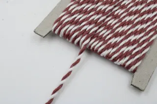 Dusty Pink and White 2-Ply Twisted Macrame Cord sample, design MT-DB1CC9FA, view 4