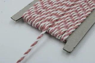 Dusty Pink and White 2-Ply Twisted Macrame Cord sample, design MT-DB1CC9FA, view 9