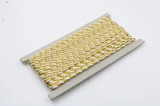 Gold and Off White 2-Ply Twisted Macrame Cord