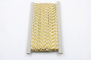 Gold and Off White 2-Ply Twisted Macrame Cord sample, design MT-0F56E651, view 2
