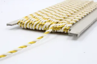 Gold and Off White 2-Ply Twisted Macrame Cord sample, design MT-0F56E651, view 3