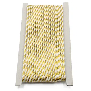 Gold and Off White 2-Ply Twisted Macrame Cord sample, design MT-0F56E651, view 6