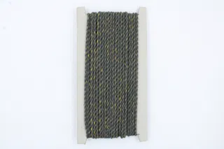 Charcoal Grey and Gold Metallic 2-Ply Twisted Macrame Cord sample, design MT-D36170A7, view 2