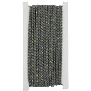 Charcoal Grey and Gold Metallic 2-Ply Twisted Macrame Cord sample, design MT-D36170A7, view 7