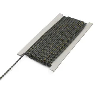 Charcoal Grey and Gold Metallic 2-Ply Twisted Macrame Cord sample, design MT-D36170A7, view 8