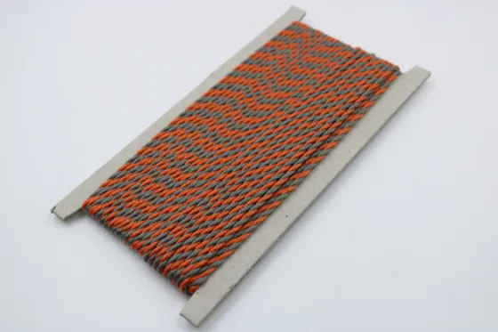 Grey and Orange 2-Ply Twisted Macrame Cord