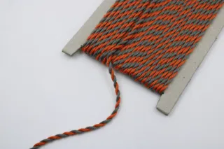 Grey and Orange 2-Ply Twisted Macrame Cord sample, design MT-C03D5D58, view 6