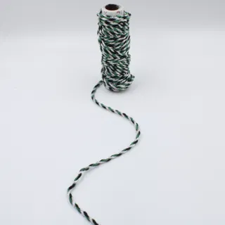 Green, Black and Silver Metallic 2-Ply Twisted Macrame Cord sample, design MT-D66AED1D, view 3