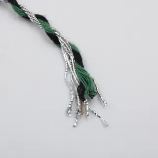 Green, Black and Silver Metallic 2-Ply Twisted Macrame Cord sample, design MT-D66AED1D, view 4