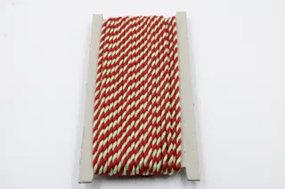 Pale Mint Green and Red 2-Ply Twisted Macrame Cord sample, design MT-5374B50D, view 2