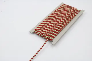 Pale Mint Green and Red 2-Ply Twisted Macrame Cord sample, design MT-5374B50D, view 3